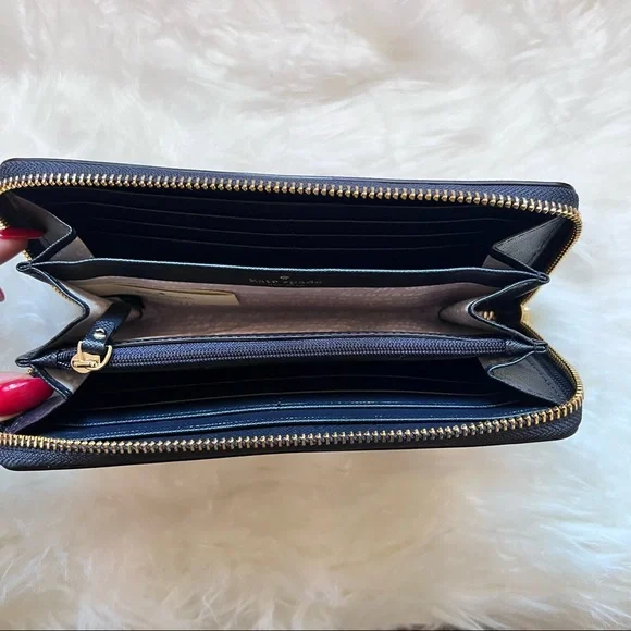 New! Rare KATE SPADE Cameron Street Daisy Lacey Leather Zip Around Wallet - Picture 5 of 7